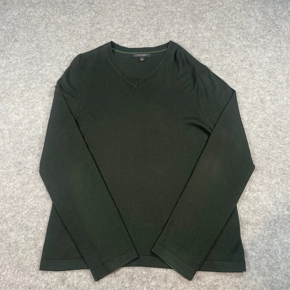 Banana Republic Silk Cashmere Mens Sweater M Dark Green Office